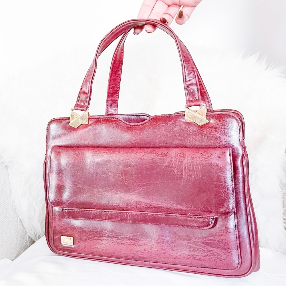 Vintage 1980s  Leather Elbief England Purse Bag